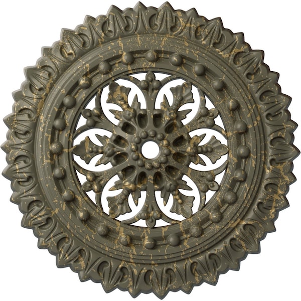 Ekena Millwork Sellek Ceiling Medallion (Canopies up to 1 1/8"), 18 1/2"OD x 7/8"ID x 1 1/2"P, Witch Hazel Crackle CM18SKWHC - main